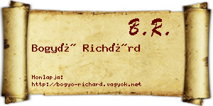 Bogyó Richárd névjegykártya