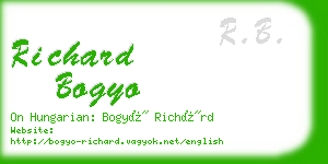 richard bogyo business card